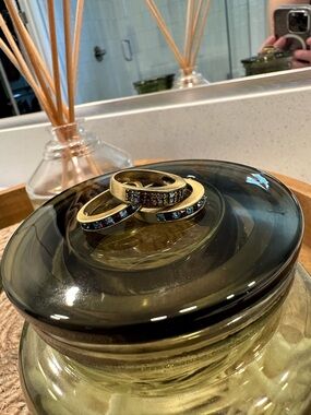 Heidi Daus Gold-Tone Multi-Crystal Stackable Rings Size 7